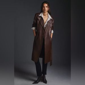 COPY - Anthropologie Lamarque Leather Trench Coat.